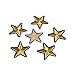 20Pack 3.6cm Gold Star Patches Iron on or Sew on Patches Embroidered Badge Motif Applique Sticker Patch Compatible Clothing Jeans T-Shirt