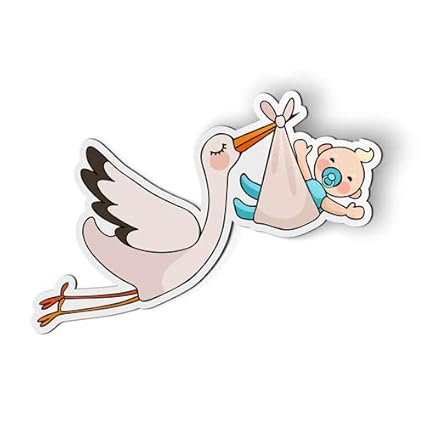 AK Wall Art Stork Baby Shower - Imán para Nevera de Coche ...