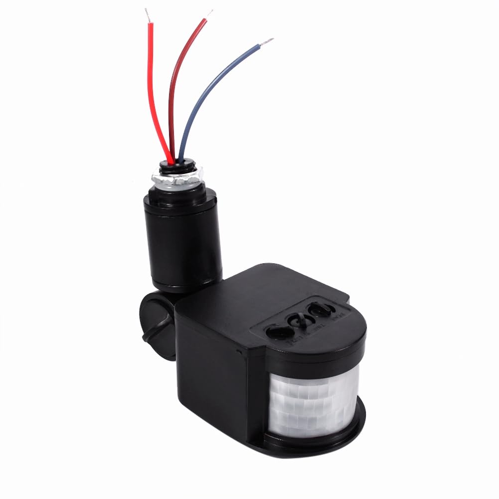 Naroote Motion Sensor Replacement, 180 Degree Security Infrared PIR Motion Sensor Detector for Light Duty, Black