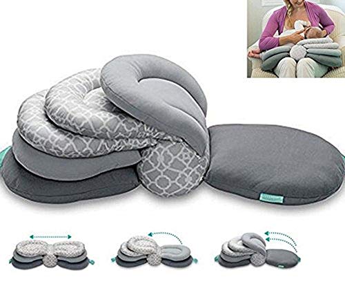 VUPUPY Baby Breastfeeding Pillow Nursing Pillow,Best for Mom,Adjustable Height (Gray)