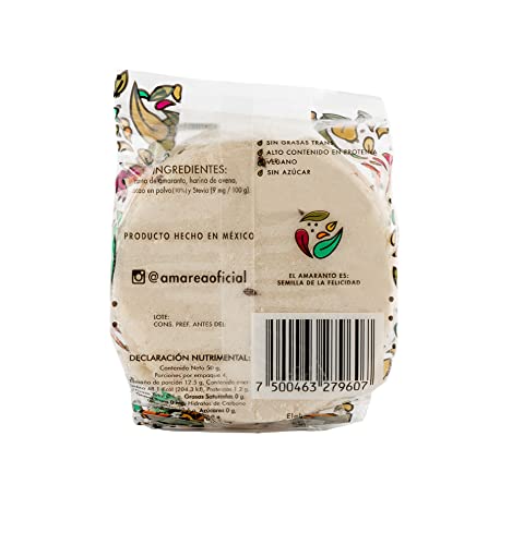 AMAREA® Obleas de Amaranto Natural | Snack Saludable Bajo en Calorías | Sin Azúcar Añadido | Gluten Free y Vegano | Alto en Proteína | 24 Paquetes de 50g