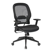 SPACE Seating AirGrid Back And Padded Mesh Seat, Adjustable Arms,  Nylon Base Adjustable Managers Chair, Black