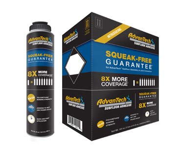 AdvanTech Subfloor Adhesive | Polyurethane Construction Adhesive | 8X More Coverage | Squeak Free Guarantee | Includes (6) 24 oz. cans