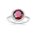 Sterling Silver Simulated Ruby and Cubic Zirconia Round Halo Ring