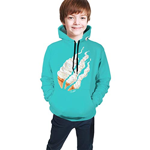 Fashion Preston Playz Fire Ice Cream 3D Print Hoodie Casual Long Sleeve Sweatshirts for Kids Boys and Girls