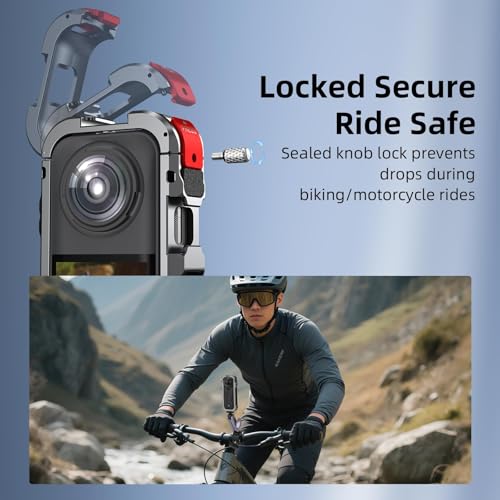 Utility Frame Case Cage for Insta360 X5, Metal Protective Case with Silicone Lens Cap Guard - Cold Shoe Mount, 3 x 1/4" Threads, Quick Release Adapter for Insta 360 X5 Accessories