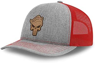 Printed Kicks Trump Skull Leather Patch Back Mesh Hat
