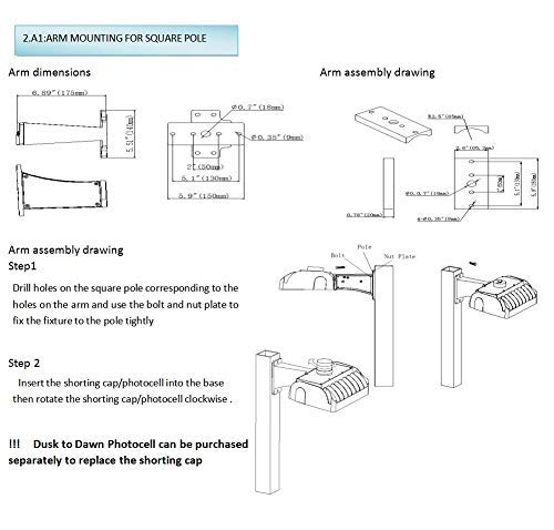 FaithSail 200W LED Parking Lot Lights Outdoor Shoebox Pole Light, 26000LM, 5000K, Super Bright Commercial Area Street Shoe Box Flood Lighting Fixture, Arm Mount, Dusk to Dawn Photocell Included