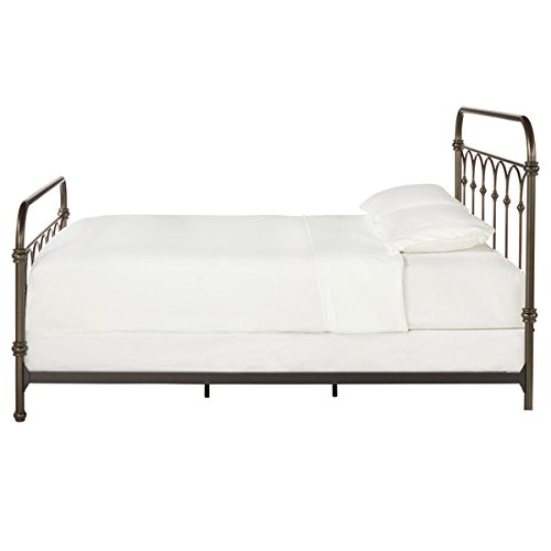 Vintage Metal Bed Frame Antique Rustic Dark Bronze Cast Knot Headboard Footboard Retro Country Bedroom Furniture (King)