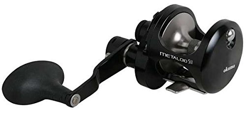 Okuma M-5II Metaloid 4BB 6.4:1 & 3.8:1 Machined Aluminum 2 Speed Lever Drag, 430/15, Right Hand