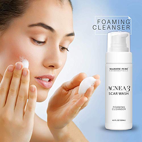 MAJESTIC PURE Acnea3 Scar Acne Wash Foaming Facial Cleanser Soothes Blemishes and Clears Pores