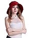HDE Sun Visor for Women Roll Up Ponytail Hat Packable Beach Straw Visor Sun Hats Red
