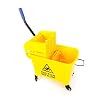 20 liter reinigingswagen met mop, emmer perswisser kunststof poetswagen geel 63 x 27 x 67 cm, voor het reinigen van…