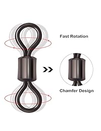 Gancho de pesca giratorio de níquel negro para pesca, accesorios de pesca de 30 lb a 335lb 50   100 piezas