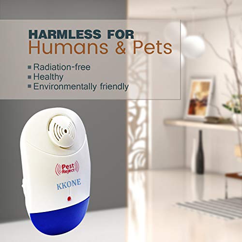 KKONE Ultrasonic Pest Repeller 4 Packs, 2021 Upgraded Pest Control Reject Devices Electronic Plug in Repellent Defender Home Indoor for Rat Mosquito Mice Spider Ant Roaches Bugs Flea Insect