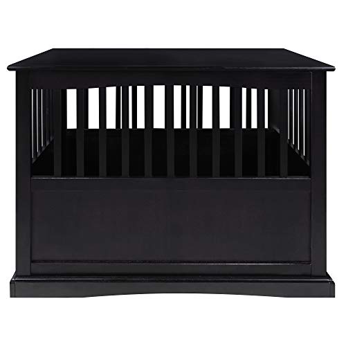 Casual Home Wooden Large Pet Crate, End Table, (Black, 24"W x 36.5"D x