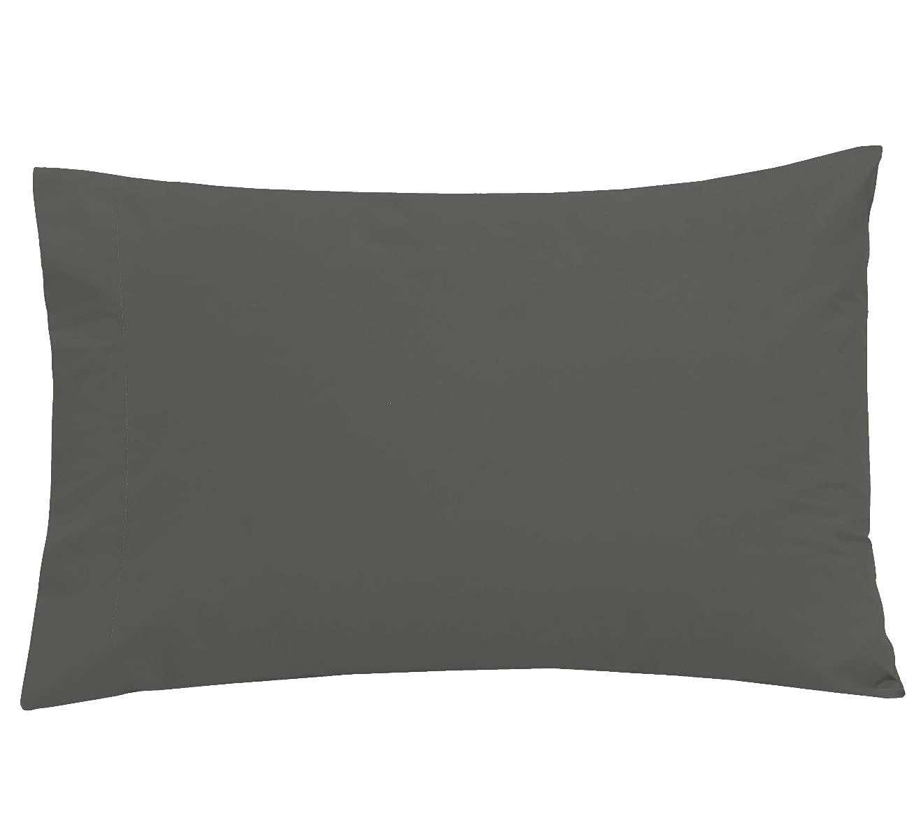 Sleepdown 2 x Pillow Cases Polycotton Housewife Bedroom Pair Pack Pillowcases (48cm x 74cm) Pillow Cover (Charcoal), 5056242764656