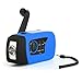 Solar LED Flashlight, OUTAD Portable Hand Crank Self Powered Emergency Radio with 2000mAh Smart Phone Charger, USB Power Bank (Blue)