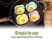 Archer Perfect Poachers, Poached Eggs Cups - Silicone Egg Poaching Cups - Stovetop or Microwave Egg Poacher - Dishwasher Safe Poached Egg Maker - Pack of 4 - Pastel Colors