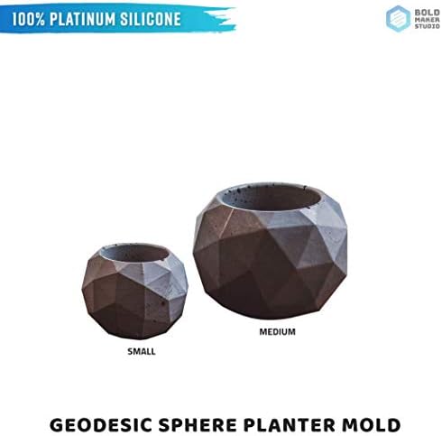 Boldmaker Studios: Geodesic Sphere Planter Mold. DIY Concrete/Clay Planter Mold Kit. Silicone Mold. Planter Mold Kit. Premium 100% Platinum-Cure Silicone, Non-Stick. Sculpting Molds. (L)