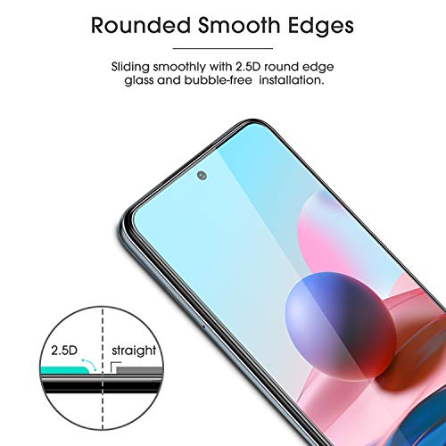 OMOTON 3 Pack Verre Trempé pour Xiaomi Redmi Note 10/ 10S (6,43 Pouces), 9H Dureté, sans Bulles, Film Protection Écran Anti-Rayures