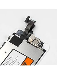 ORIWHIZ LCD de grado superior para iPhone 5S Pantalla de reemplazo con botón de inicio, cámara frontal, auriculares Pre-ensamblado Conjunto completo Conjunto de digitalizador Pantalla LCD y kits de herramientas de reparación y manual en blanco