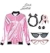 Retro 1950s Pink Ladies Polka Dot Style Headband Costume Accessories Set