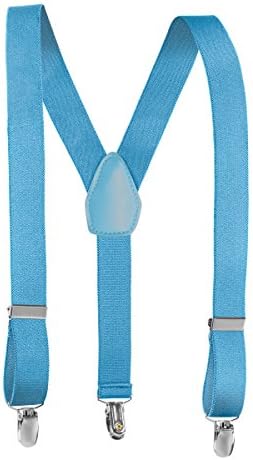 Rob Riverdale Kids and Baby Adjustable Elastic Solid Colors Children Suspenders (22 Inch (7 months - 3yrs), Coral Blue)