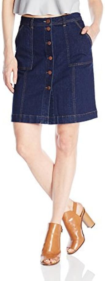 patch jean skirt