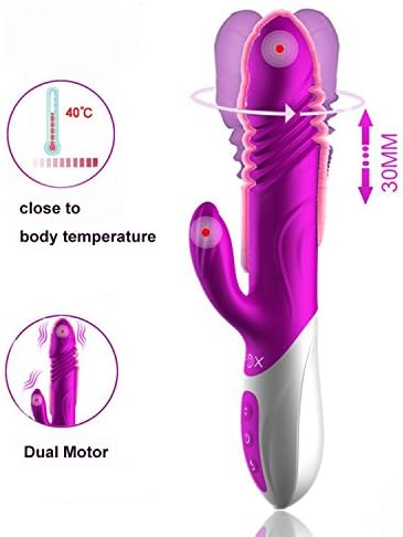 Alona 10 Kinds of Vibration Modes Viberate, Intelligent Heating, Retractable &amp; Rotating USB Rechargeable Vibrator, Whisper Quiet &amp; Waterproof (Purple)