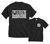 Fair Game Fire Rescue Firefighter Duty Front & Back T-Shirt-Black-M