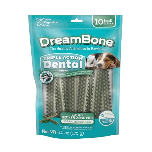 Dreambone Triple Action Dental Sticks Kelp, 10 Count, Rawhide-Free Chews for Sm…