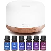 ASAKUKI Diffuser Oil Blends Set for Diffusers, Humidifiers, Candle Making, Aromatherapy-Breathe, Uplift, Sensual, Rest, Unwind, Balance, 6 * 10ml