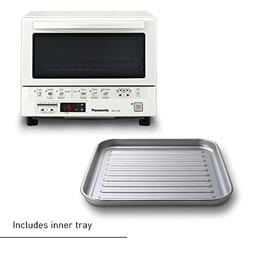 Panasonic Toaster Oven FlashXpress with Double Infrared Heating and Removable 9-Inch Inner Baking Tray, 1300W, 4-Slice, White