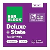 H&R Block Tax Software Deluxe + State 2025 Win/Mac [PC/Mac Online Code]