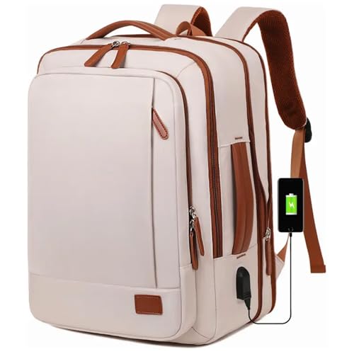 Mochila Viagem Avião Expansível Impermeável Resistente Grande Capacidade Mala de Bordo Bagagem de Mão com Saída USB Multifuncional