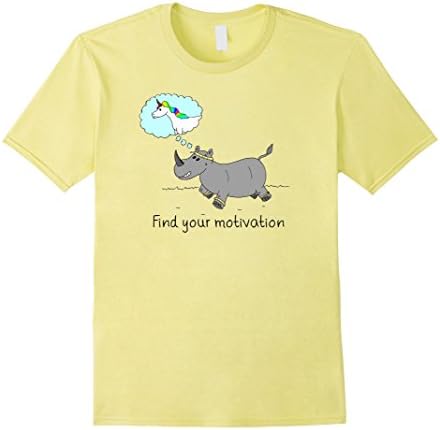 Men's Find your motivation - Unicorn/Rhino funny running T-Shirt 3XL Lemon