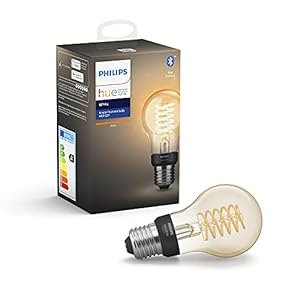 Philips Hue Filament Lamp 1-Pack – E27 – Vintage Globevorm A60 – Duurzame LED Verlichting – warm-wit Licht – Dimbaar…