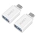 AUKEY USB-C Adapter, Type-C to USB 3.0 Adapter (2-Pack) for MacBook Pro, Samsung Galaxy S8 S8+, Nexus 6P 5X, Google Pixel, LG G5, HTC 10 and More (White)