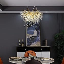 Modern Crystal Chandelier, Frosted Finish Tree