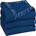 Utopia Bedding Fleece Blanket Twin Size Navy Soft Cozy Sateen Bed Blanket Microfiber