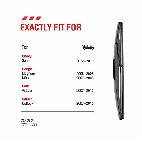 BERG REGEN Rear Windshield Wiper Blades 11 inch for Chevy Sonic Rear