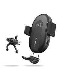 EasyAcc   Soporte de coche inalámbrico con ventilación para iPhone XS Max XR X 8 Plus, Qi Car Cradles Inductive para S9 S8 y otros teléfonos Qi activados