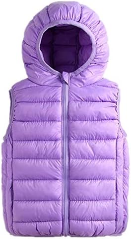 ELIKIDSTOBoys Puffer Vest Girls Light-Weight Hooded Warm Jacket
