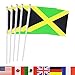 Jamaica Stick Flag,TSMD 50 Pack Hand Held Small Jamaican National Flags On Stick,International World Country Stick Flags Banners,Party Decorations For Olympics,Sports Clubs,Festival Events Celebration