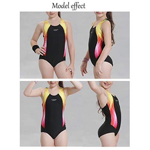 Bylike Girl Professional Competitive Racerback Swimsuit One Piece Athletic Bathing Suit 152 Black Pricepulse