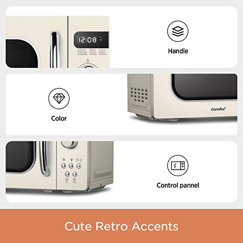 COMFEE' Retro Countertop Microwave Oven with Compact Size, Position