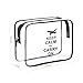 Clear Toiletry Bag, TSA Approved Transparent Waterproof Cosmetic Bag with Zipper Travel Luggage Pouch Carry On Clear Airport Airline Compliant Bag