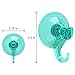 Luxear Shower Suction Cup Hooks Kitchen Wall Towel Hook Vacuum Power Lock Plastic Suction Cups Hanger Hooks for Bathroom Office Car Loofah Sponge Coat Key Caps - 2 Pack, Lightseagreen