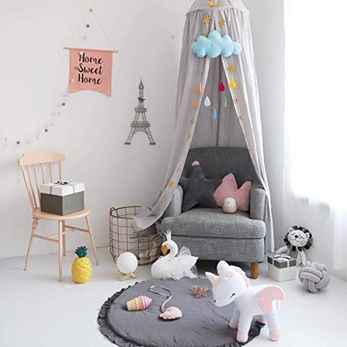 image for Dix-Rainbow Princess Bed Canopy for Kids Baby Bed, Round Dome Kids Ind
